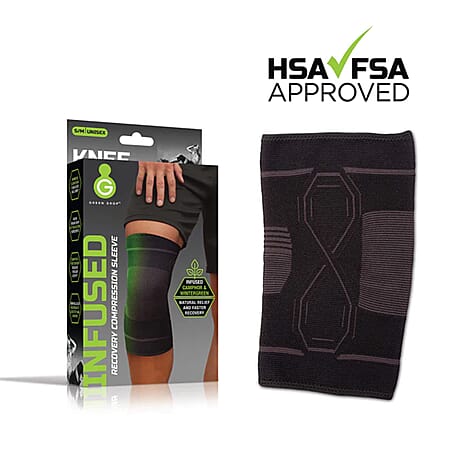 Green Drop Knee Compression Sleeve (Size - S-M, 24 cm) - Black