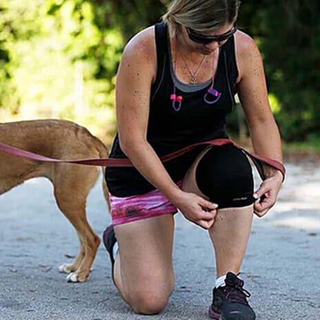 Green Drop Knee Compression Sleeve (Size - S-M, 24 cm) - Black