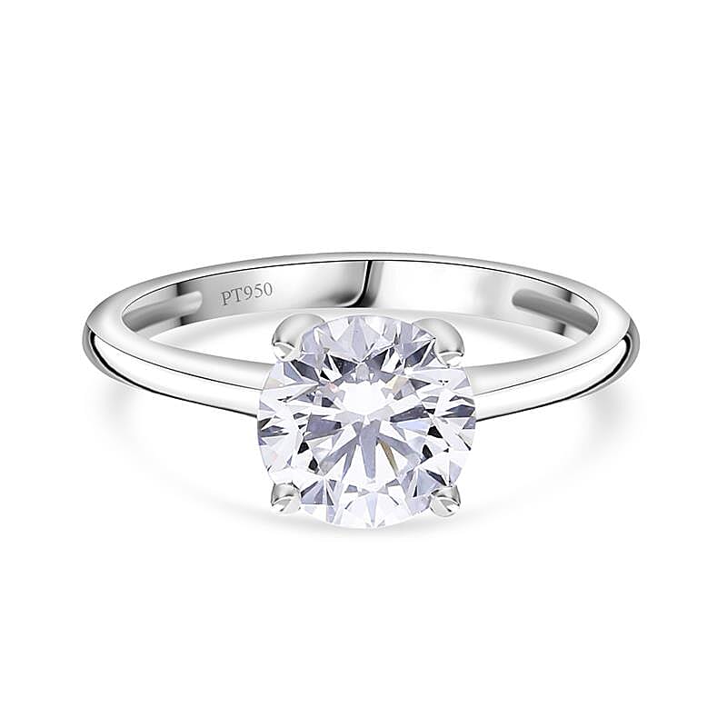 LUXURIANT 1 Ct. Lab Grown Diamond Internally Flawless Solitaire Ring in 950 Platinum, IGI Certified (IF-D)