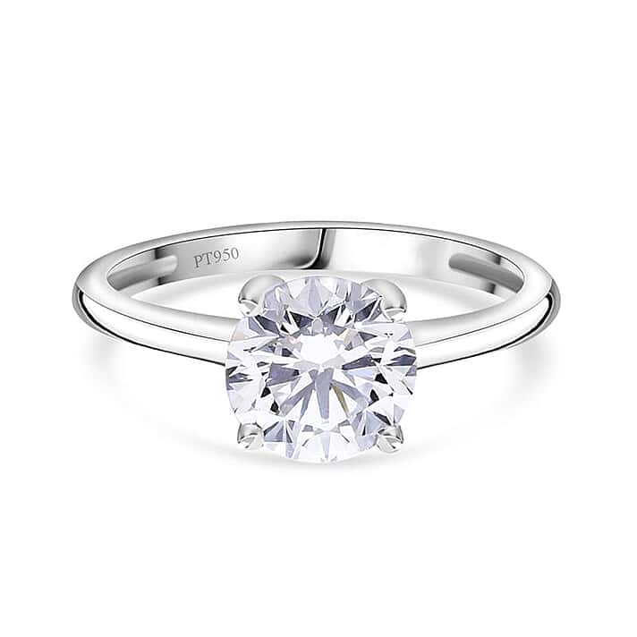 LUXURIANT 1 Ct. Lab Grown Diamond Internally Flawless Solitaire Ring in 950 Platinum, IGI Certified (IF-D)