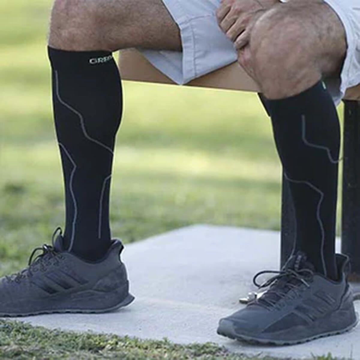 Green Drop Compression Socks (Size - S-M, 3-6) - Black