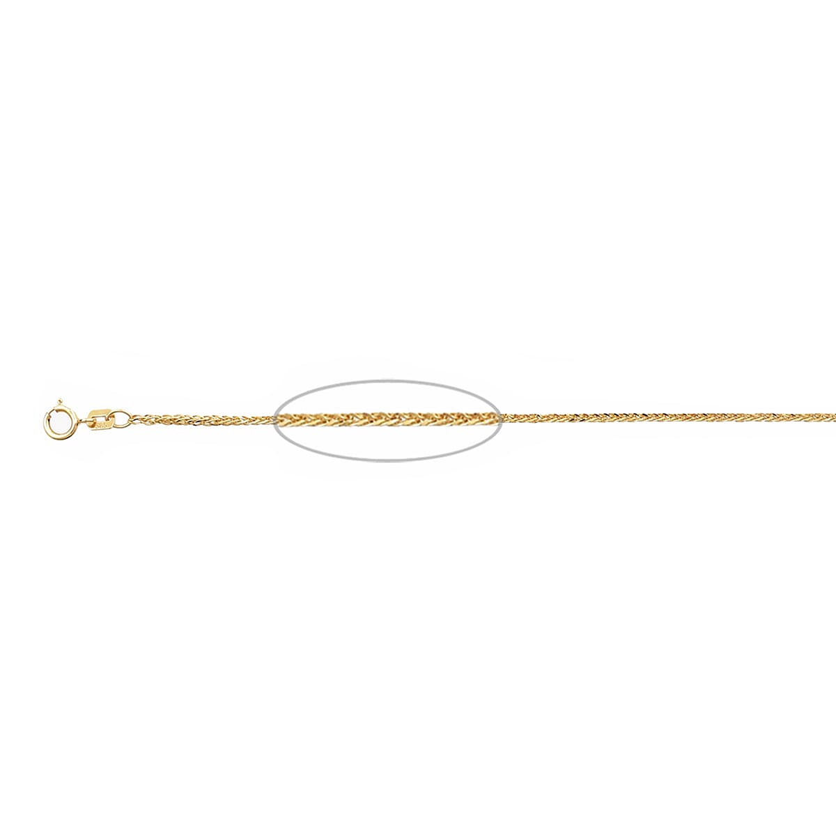 9K Yellow Gold Spiga Necklace (Size 30) with Spring Ring Clasp