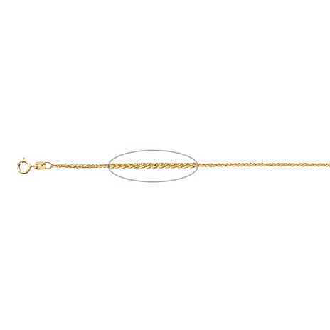 9K Yellow Gold Spiga Necklace (Size 30) with Spring Ring Clasp