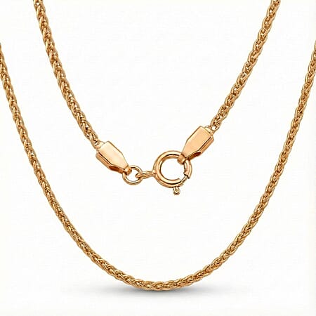 9K Yellow Gold Spiga Necklace (Size 30) with Spring Ring Clasp