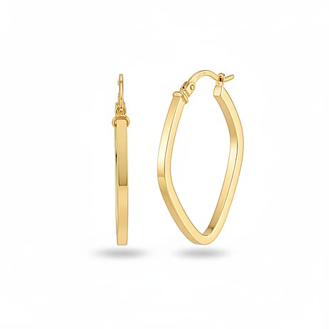 9K Yellow Gold Hoop Earring with Clasp
