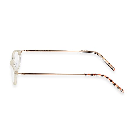 Burberry Unisex Crystal Rectangular-Shaped Reading Glasses With Metal Check Design (Power - 2.5) - Red