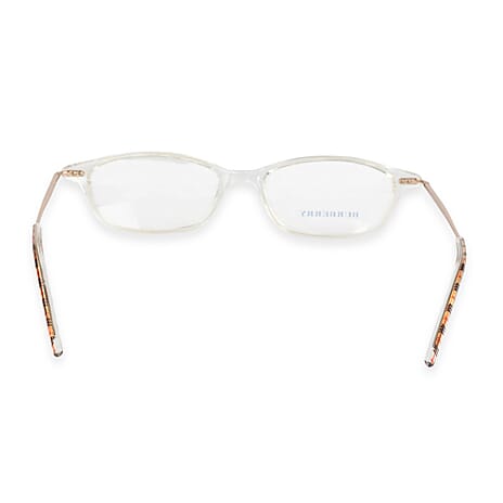 Burberry Unisex Crystal Rectangular-Shaped Reading Glasses With Metal Check Design (Power - 2.5) - Red