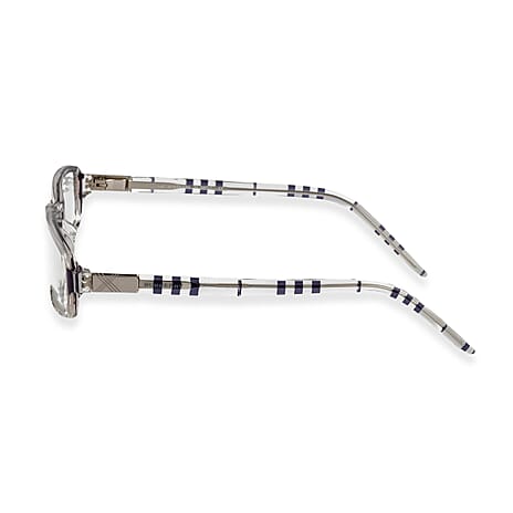 Burberry Signature classic Design -- Burberry Unisex Crystal Check Pattern Rectangular Reading Eyeglasses (Power - 3) - Checkered