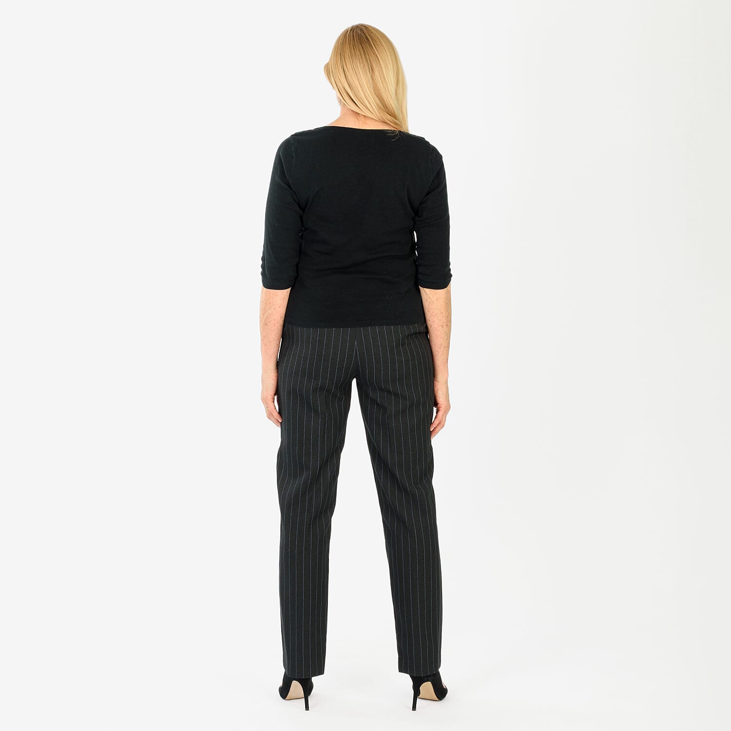 Marina Kaneva Pinstripe Straight Leg Trousers