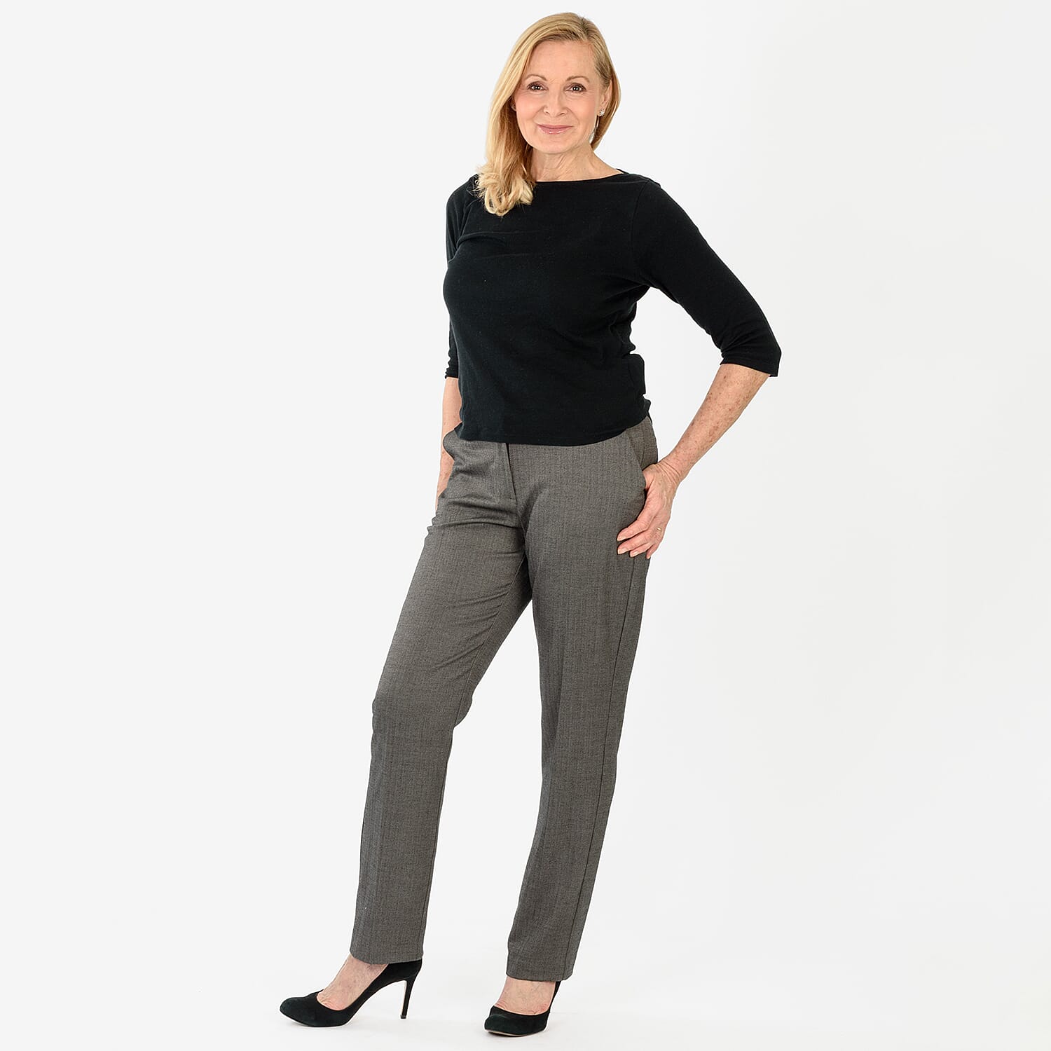 Marina Kaneva Pinstripe Straight Leg Trousers