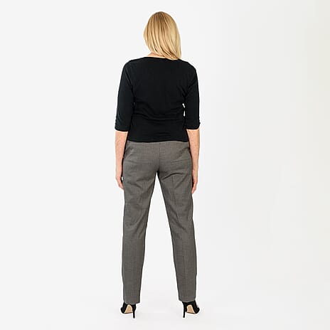 Marina Kaneva Pinstripe Straight Leg Trousers (Size 14) - Grey