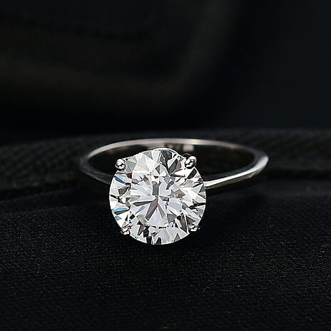 BLACK FRIDAY DOORBUSTER - Luxuriant 950 Platinum IGI Certified Lab Grown Diamond (VS-EF) Solitaire Ring 3.05 Ct, Platinum Wt. 4.50 Gms.