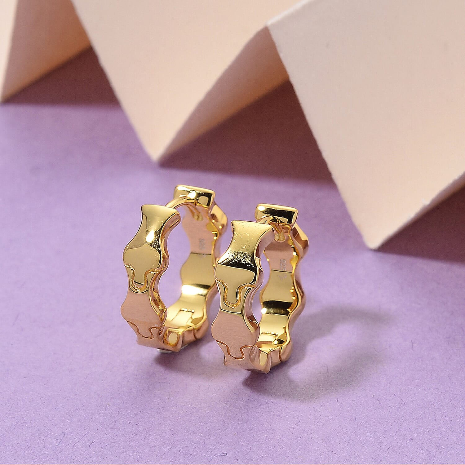 Lucy Q Hoop Earring in 18K Vermeil Yellow Gold Plated Sterling Silver