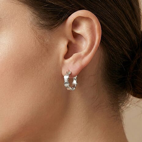 Lucy Q Jigsaw Collection - Puzzle Pieces Earring in Rhodium Overlay Sterling Silver