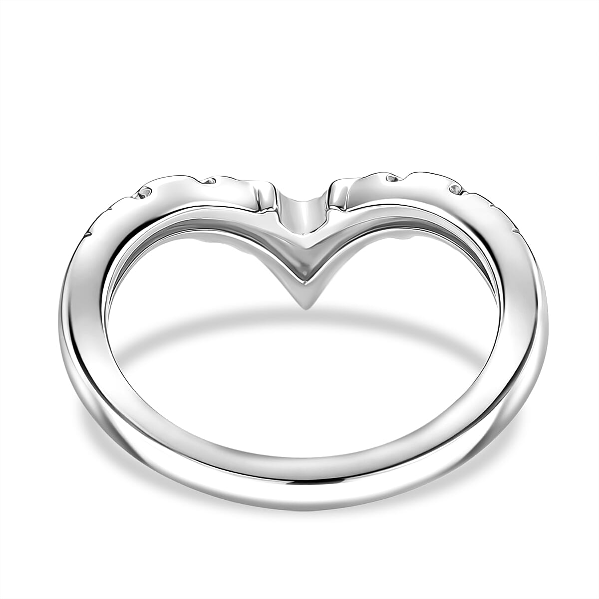 Lucy Q Jigsaw Collection - Wishbone Ring in Rhodium Overlay Sterling Silver