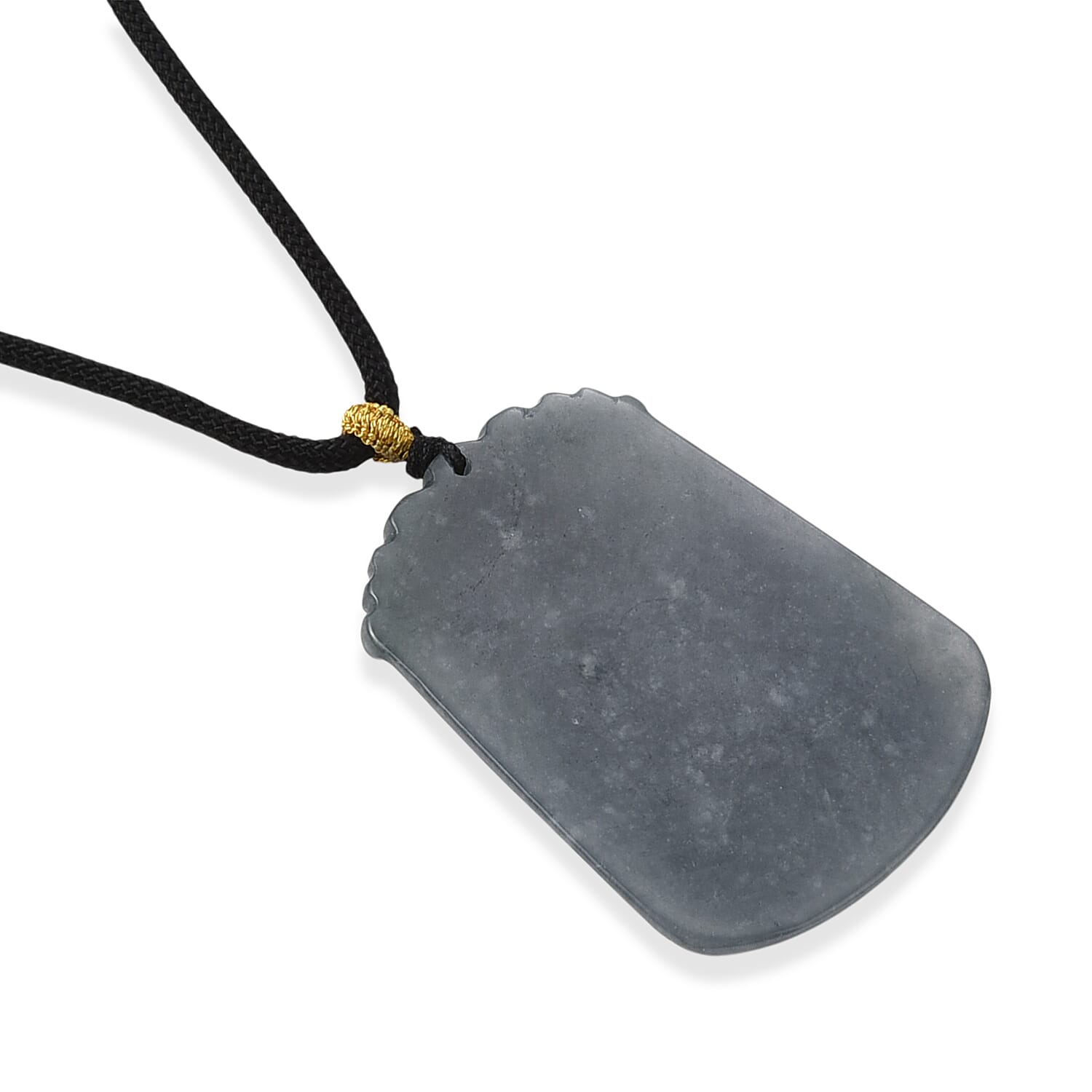 Natural Type A Jadeite Zodiac Rat Necklace with Cotton Thread (Size 26 Adjustable) 60.00 Ct.