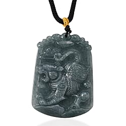 Natural Type A Jadeite Zodiac Horse Necklace Cotton Thread (Size 26 Adjustable) 60.00 Ct.