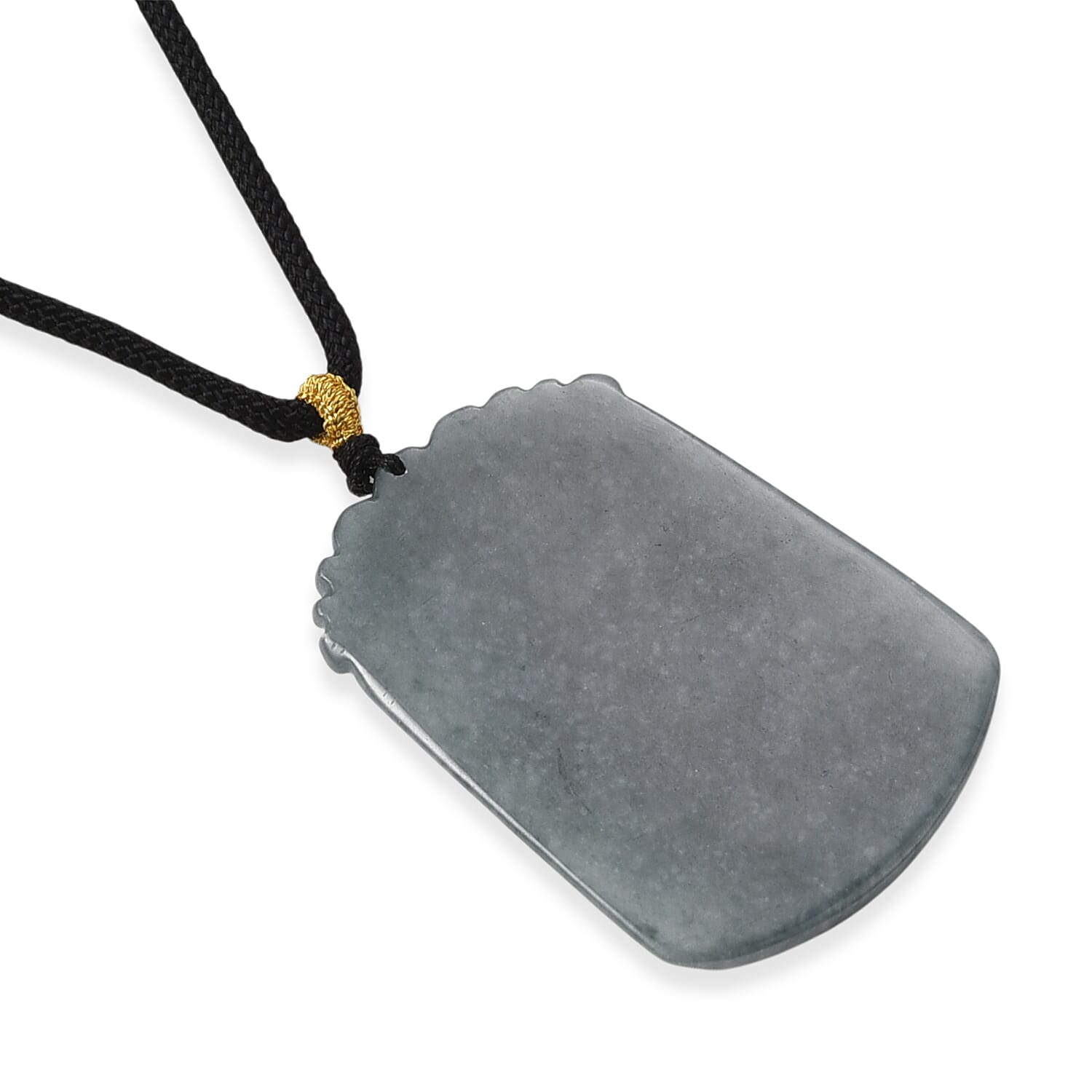 Natural Type A Jadeite Jade Stone Zodiac Tiger Necklace with Cotton Thread (Size 26 Adjustable) 60.00 Ct.