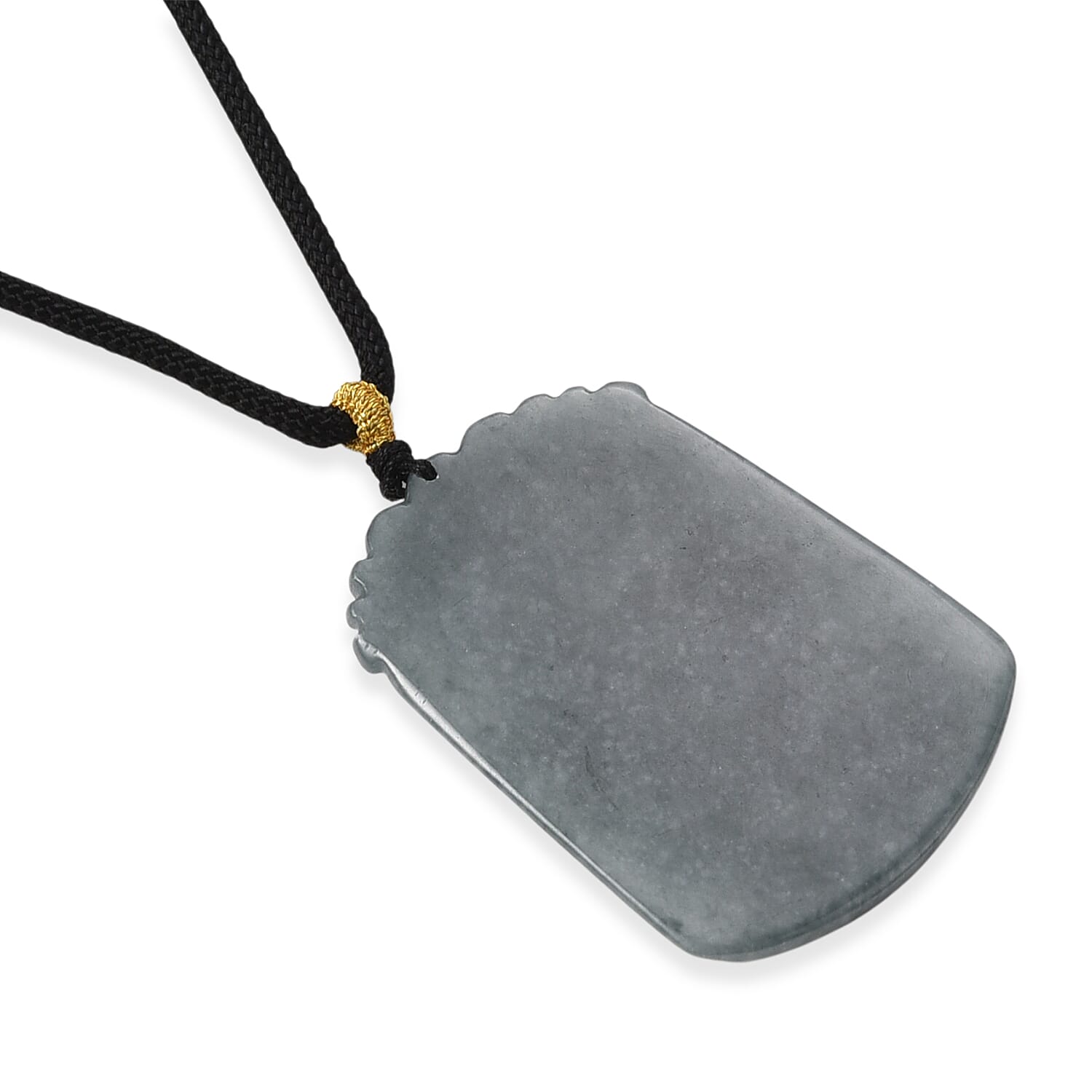 Natural Type A Jadeite Jade Stone Zodiac Rabbit Necklace with Cotton Thread (Size 26 Adjustable) 60.000  Ct.