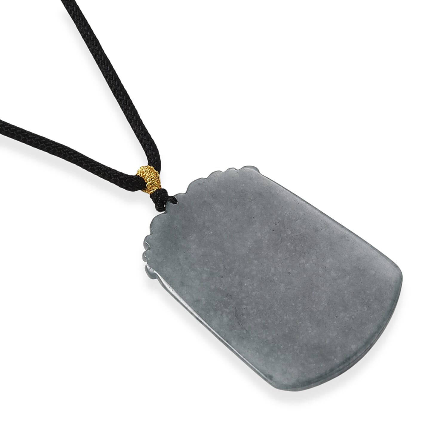 Natural Type A Jadeite Jade Stone Zodiac Snake Necklace with Cotton Thread (Size 26 Adjustable) 60.00 Ct.