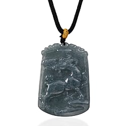Natural Type A Jadeite Zodiac Horse Necklace Cotton Thread (Size 26 Adjustable) 60.00 Ct.