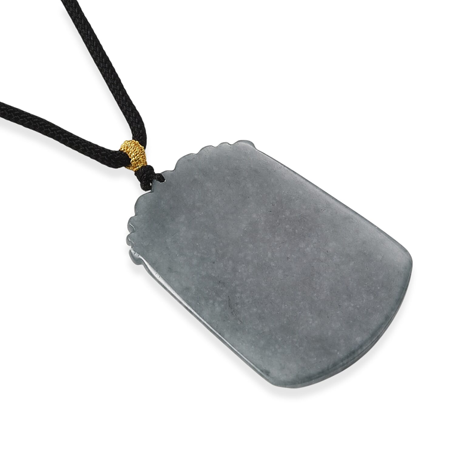 Natural Type A Jadeite Jade Stone Zodiac Goat Necklace with Cotton Thread (Size 26 Adjustable) 60.00 Ct.