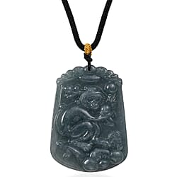 Natural Type A Jadeite Zodiac Horse Necklace Cotton Thread (Size 26 Adjustable) 60.00 Ct.