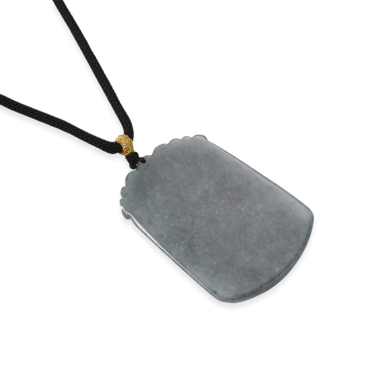 Natural Type A Jadeite Jade Stone Zodiac Monkey Necklace with Cotton Thread (Size 26 Adjustable) 60.00 Ct.