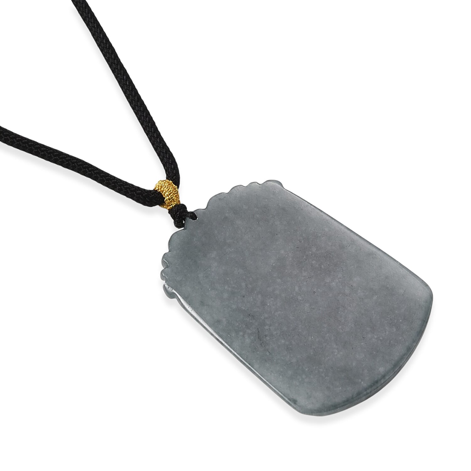 Natural Type A Jadeite Jade Stone Zodiac Rooster Necklace with Cotton Thread (Size 26 Adjustable) 60.00 Ct.