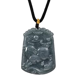 Natural Type A Jadeite Zodiac Horse Necklace Cotton Thread (Size 26 Adjustable) 60.00 Ct.
