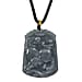 Natural Type A Jadeite Jade Stone Zodiac Snake Necklace with Cotton Thread (Size 26 Adjustable) 60.00 Ct.