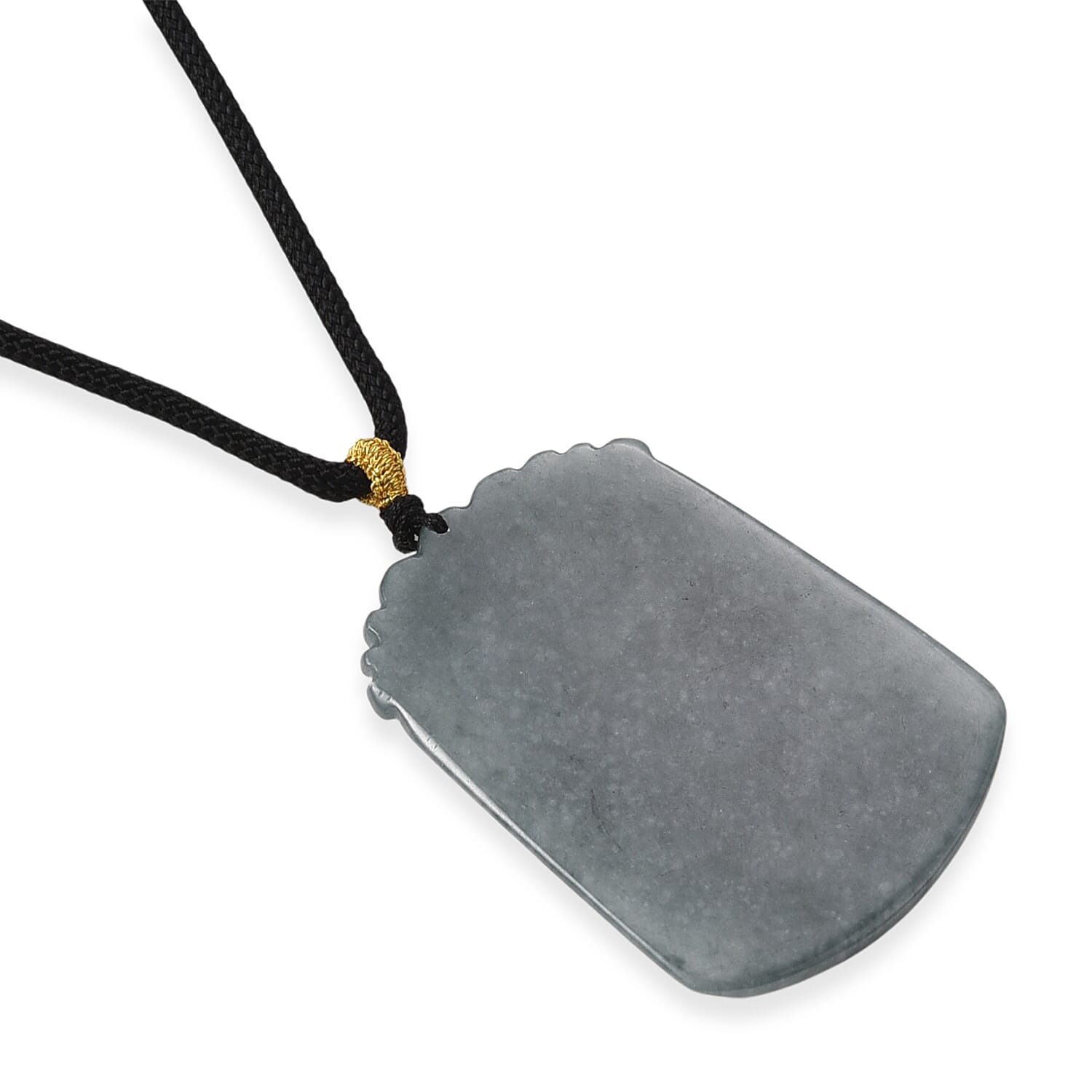 Natural Type A Jadeite Jade Stone Zodiac Pig Necklace with Cotton Thread (Size 26 Adjustable) 60.00 Ct.