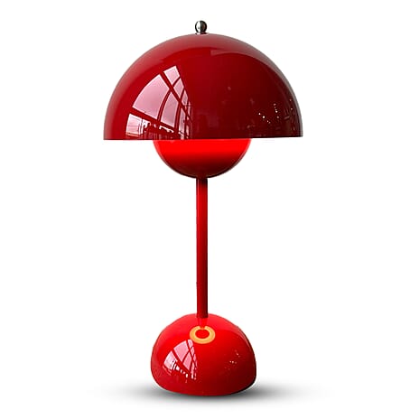 ONE TIME DEAL - Rechargeable Dome-Shaped LED Desk Lamp 3-Color Change Dimmable Light - Red