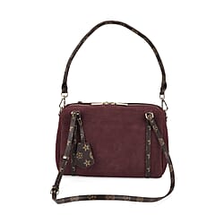 Designer Inspired Genuine Leather Crossbody Bag - Brown