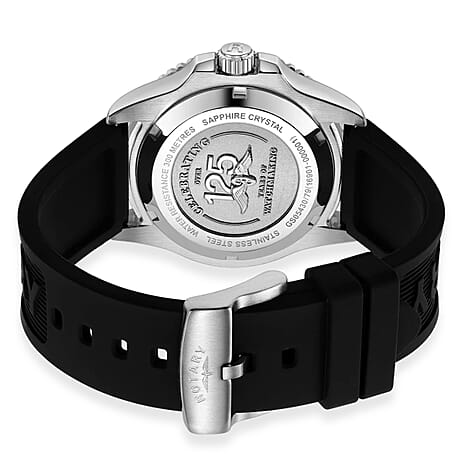 BLACK FRIDAY DEAL - ROTARY Seamatic Henley Automatic Miyota 8215 Movt. 30ATM  Orange Dial Mens Watch with Black Silicone Strap