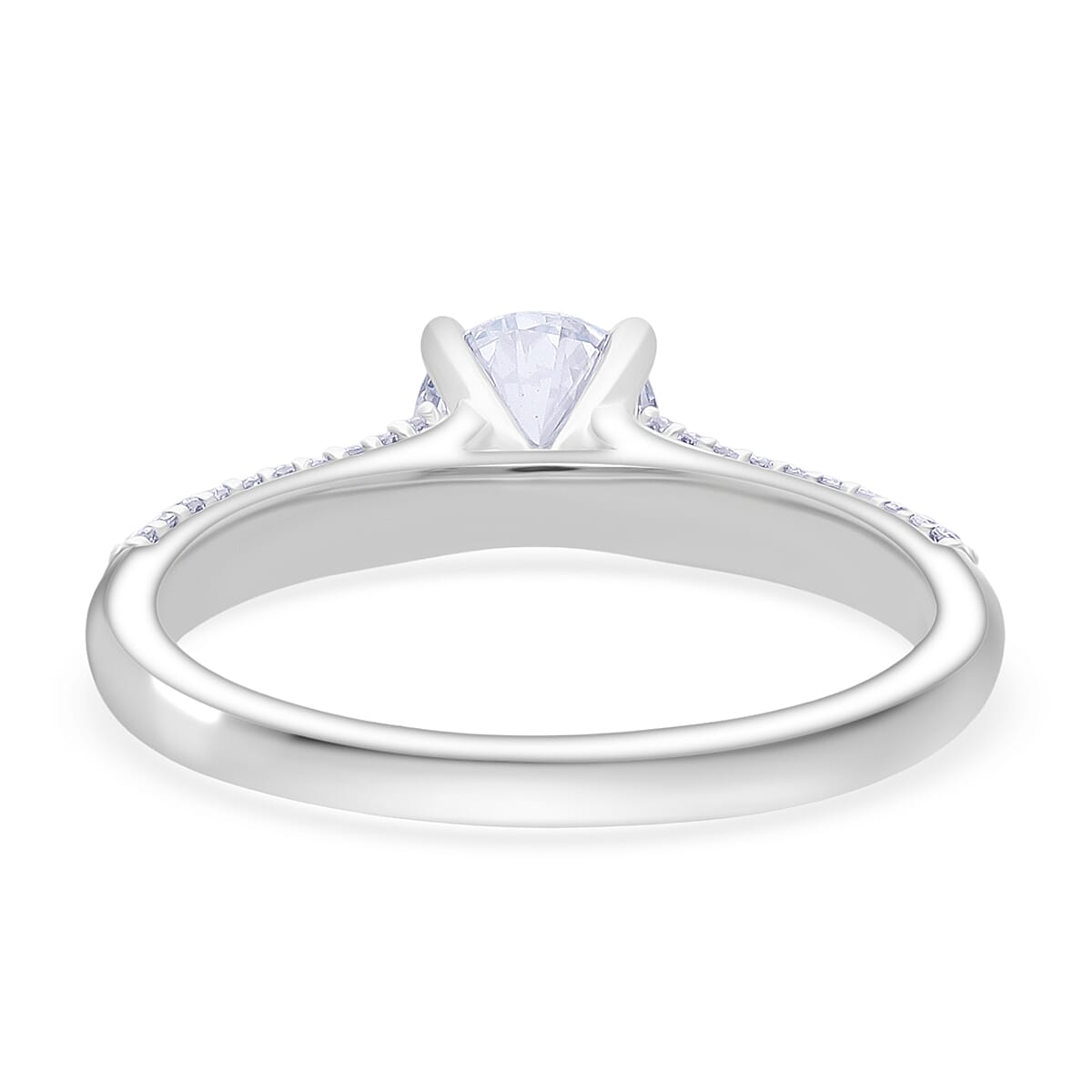 Luxuriant Lab Grown Diamond (SI-GH) Ring in Rhodium Overlay Sterling Silver 1.00 Ct.