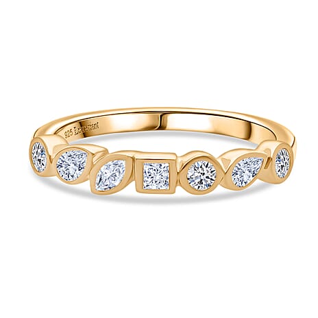 Luxuriant SI-GH Lab Grown Diamond Eternity Ring in 18K Vermeil Yellow Gold Plated Sterling Silver 0.50 cts