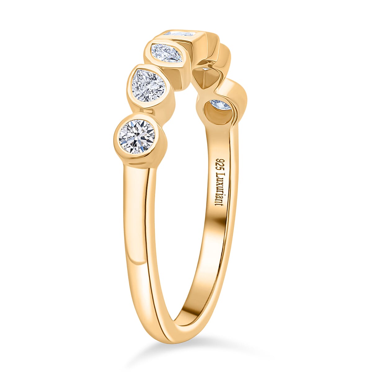 Luxuriant SI-GH Lab Grown Diamond Eternity Ring in 18K Vermeil Yellow Gold Plated Sterling Silver 0.50 cts