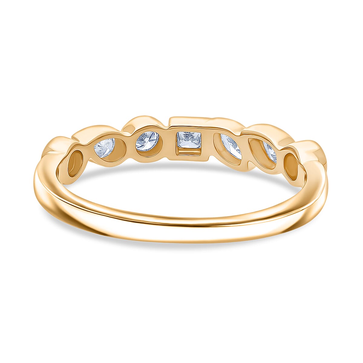 Luxuriant SI-GH Lab Grown Diamond Ring in 18K Vermeil Yellow Gold Plated Sterling Silver 0.49 Ct.