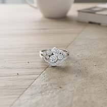 Set of 2 - Luxuriant Lab Grown Diamond (SI-GH) Ring in Rhodium Overlay Sterling Silver 1.00 Ct, Silver Wt. 5.10 Gms.