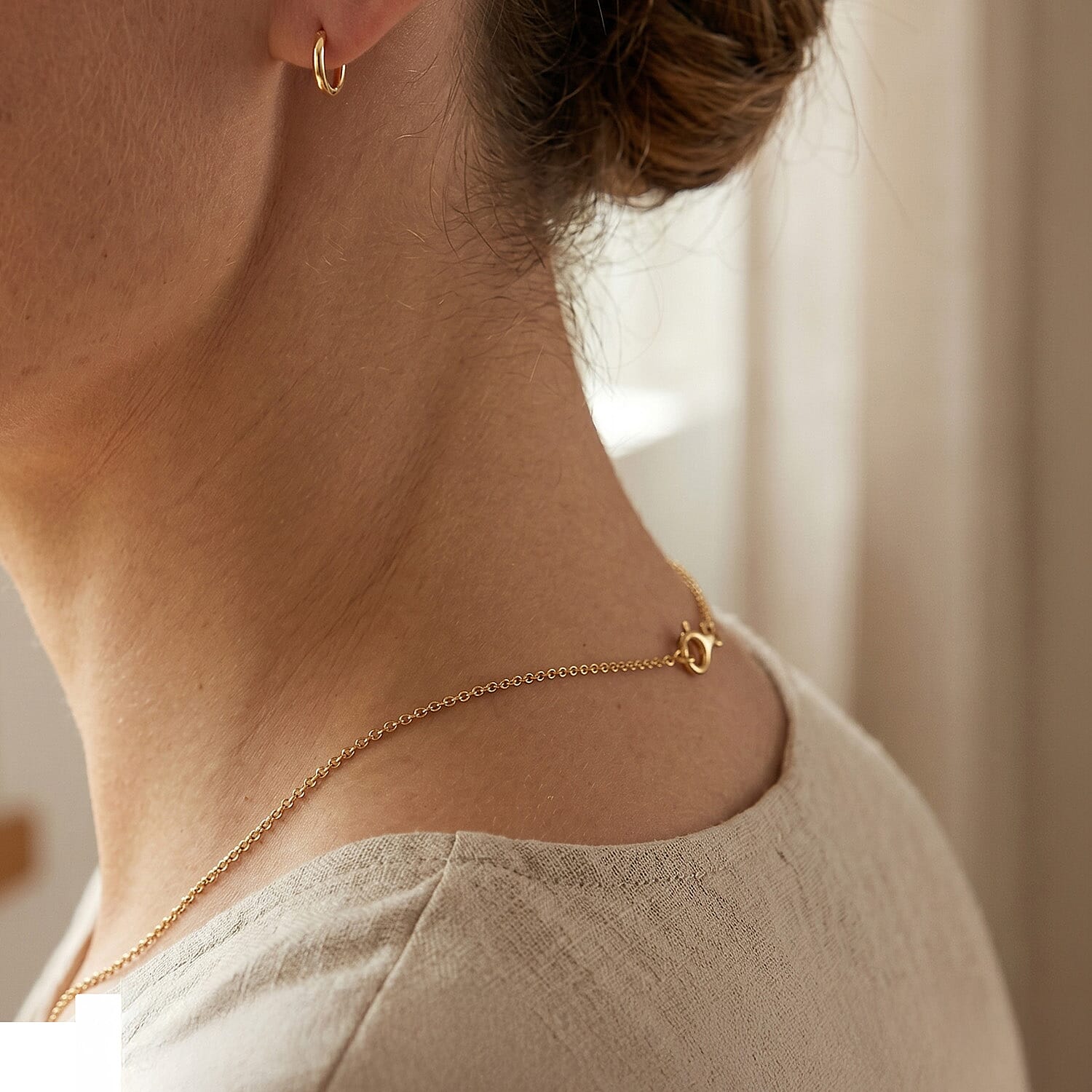 CloseOut - 9K Yellow Gold Rolo Necklace  (Size - 20) with Spring Ring Clasp