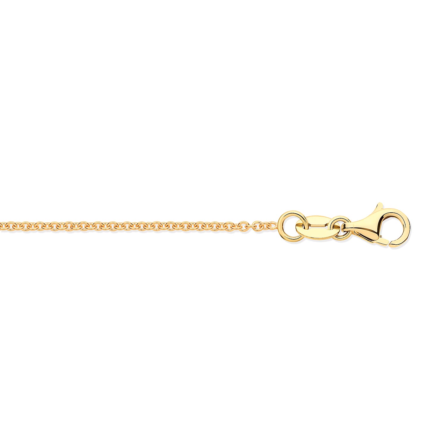 9K Yellow Gold 1.4MM Rolo Necklace with Spring Ring Clasp 18 Inch