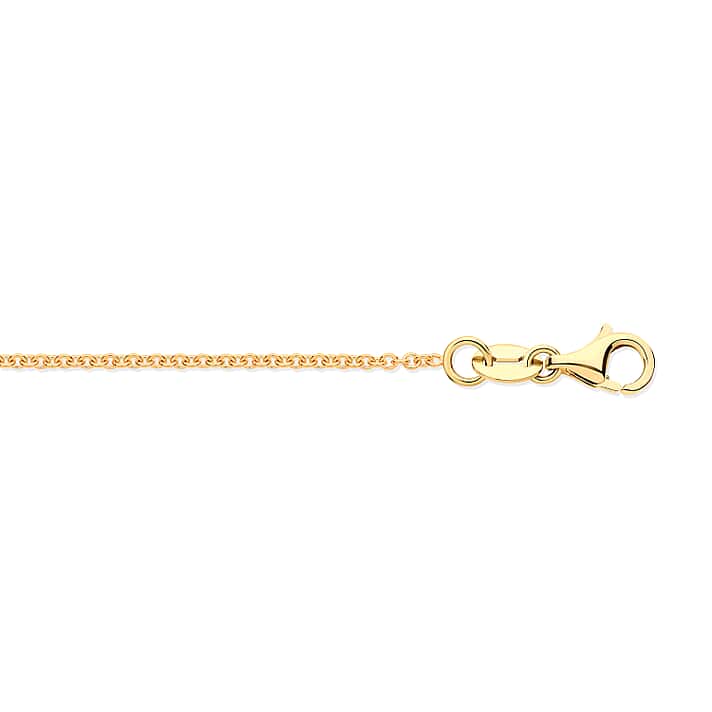 9K Yellow Gold 1.4MM Rolo Necklace with Spring Ring Clasp 18 Inch