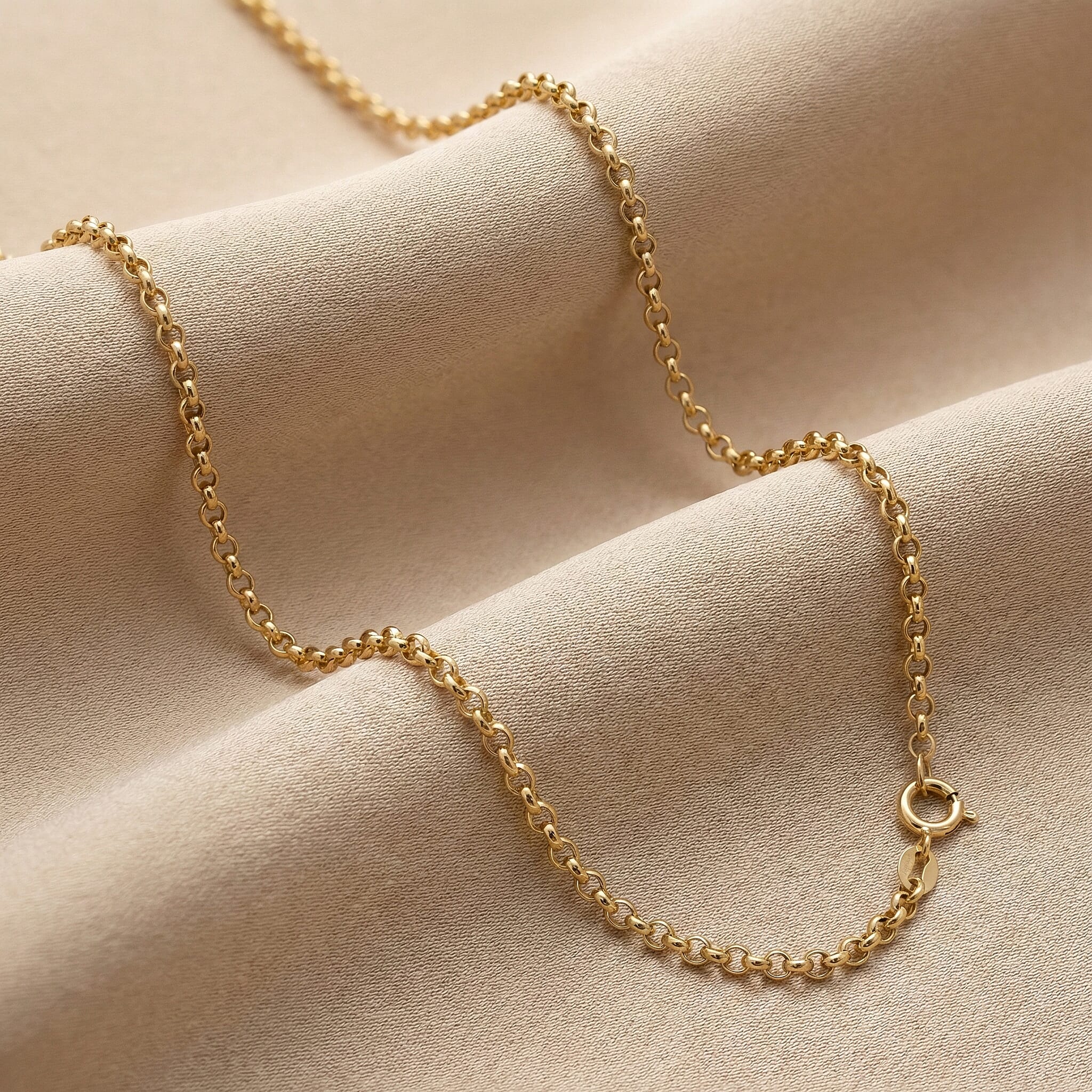 Mega Gold Deal - 9K Yellow Gold Round Belcher Necklace (Size 16) with Spring Ring Clasp