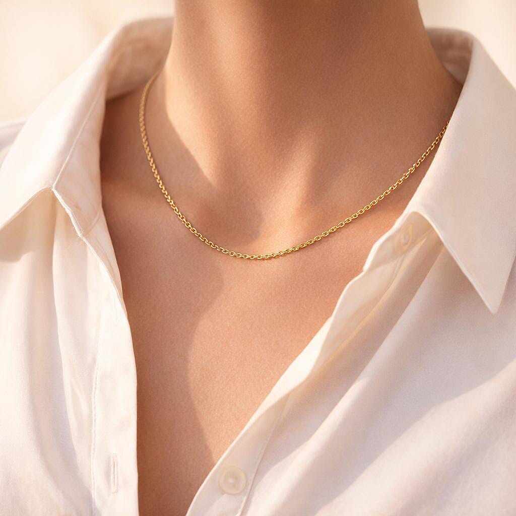 Mega Gold Deal - 9K Yellow Gold Round Belcher Necklace (Size 16) with Spring Ring Clasp