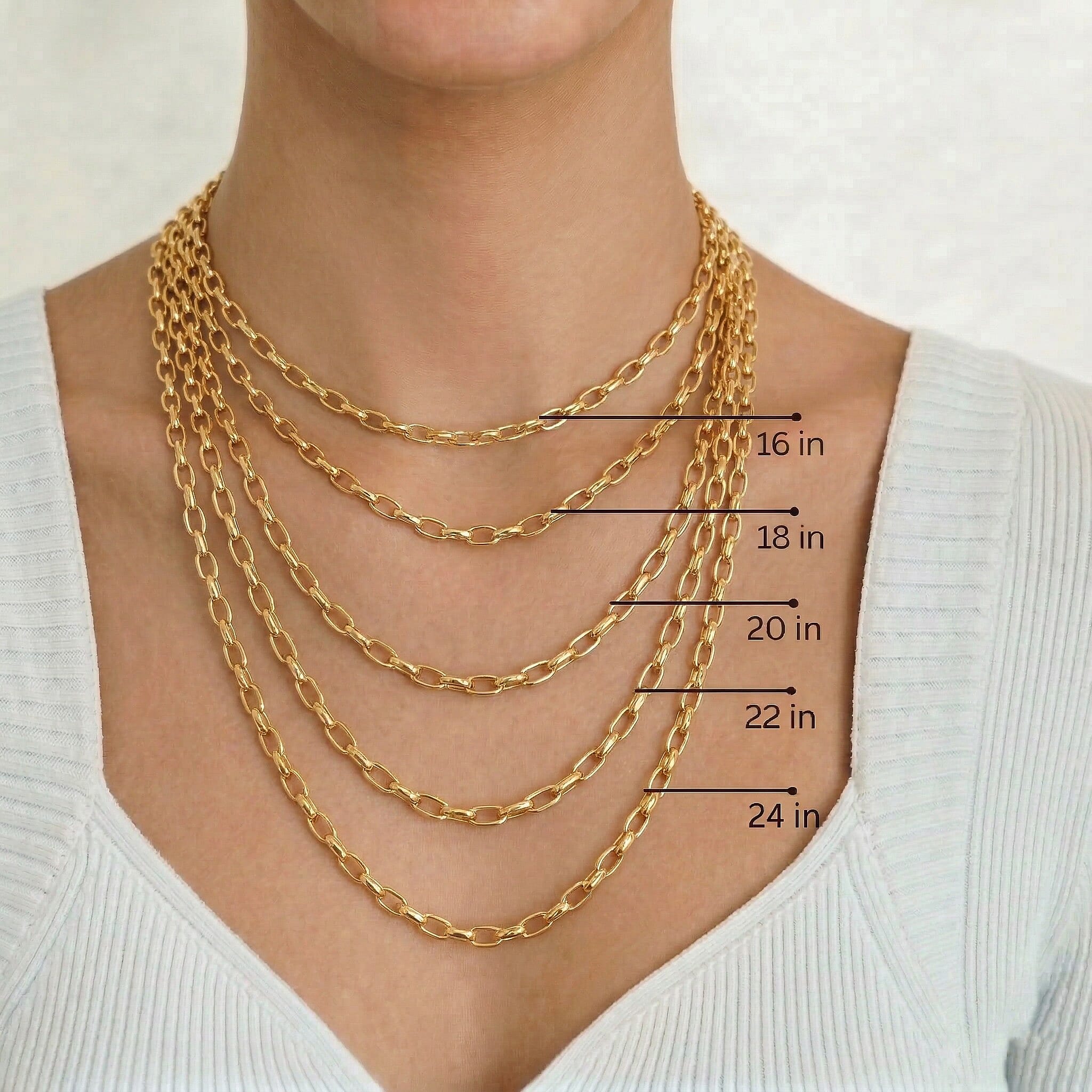 9K Yellow Gold Round Belcher Necklace (Size 22) with Spring Ring Clasp