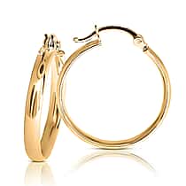 Biggest Close Out Deal - 9K Yellow Gold Oval Big Hoop Earring with Clasp Weight 2.70 Gms
