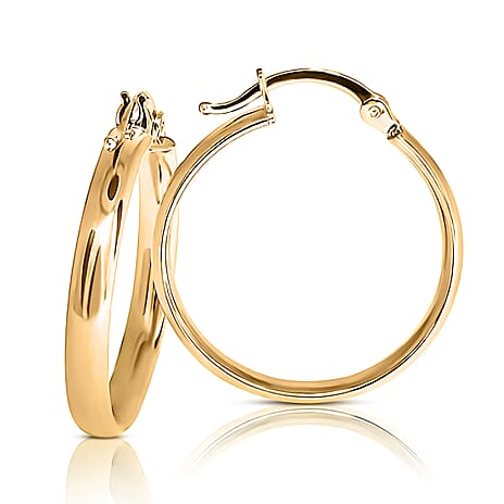 Biggest Close Out Deal - 9K Yellow Gold Oval Big Hoop Earring with Clasp Weight 2.70 Gms