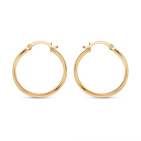 Biggest Close Out Deal - 9K Yellow Gold Oval Big Hoop Earring with Clasp Weight 2.70 Gms