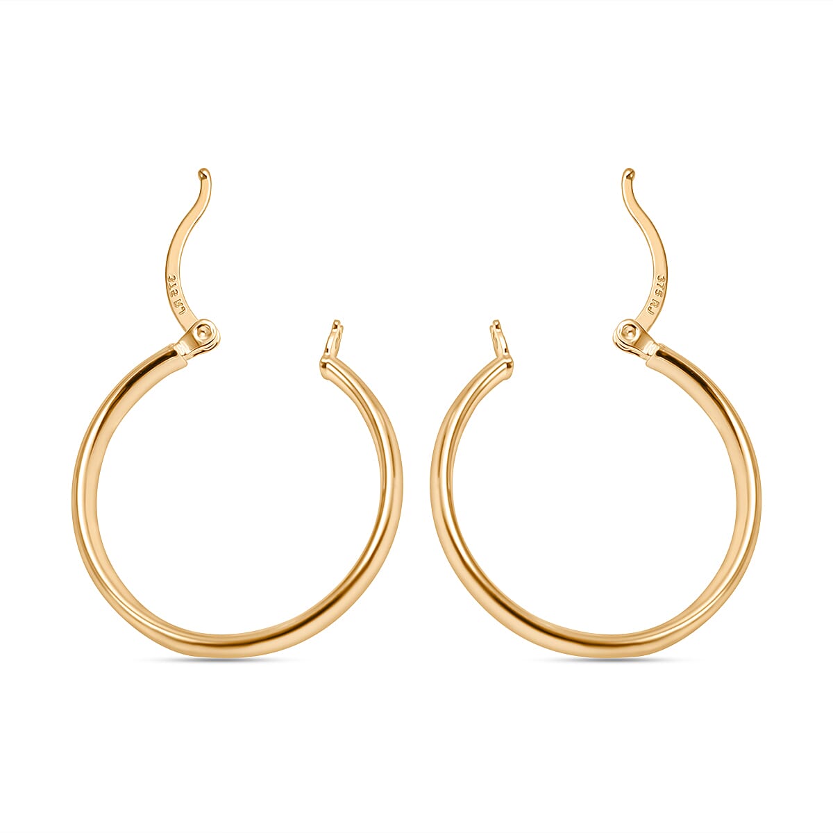 Biggest Close Out Deal - 9K Yellow Gold Oval Big Hoop Earring with Clasp Weight 2.70 Gms